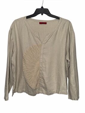 Sulu Kerstin Bernecker Shirt Herlen Size 2 Medium Linen Lagenlook Boxy